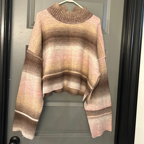 Anthropologie Pilcro Cropped Mock Neck Ombre Sweater size XL - Picture 1 of 7